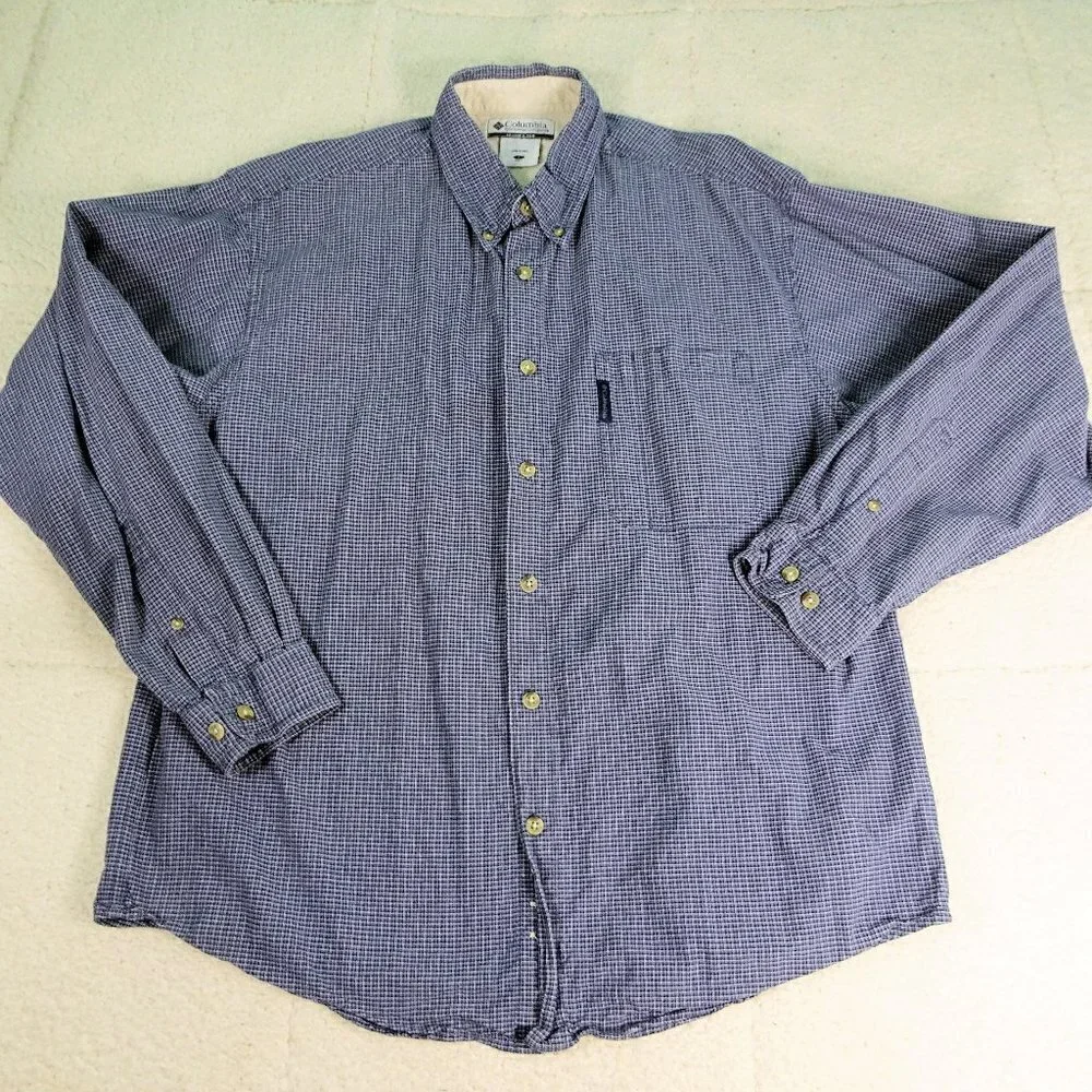 Columbia Button Down Blue Shirt Large